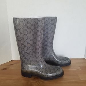 Gucci Guccissima Pattern Rubber Boots, Sz.35